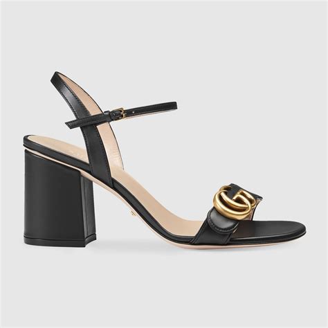 black gucci heeled sandals|gucci sandals women heels.